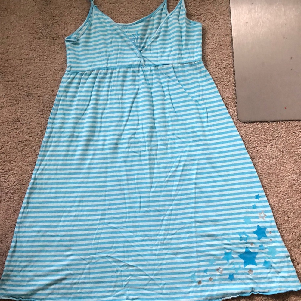 Blue and white night gown